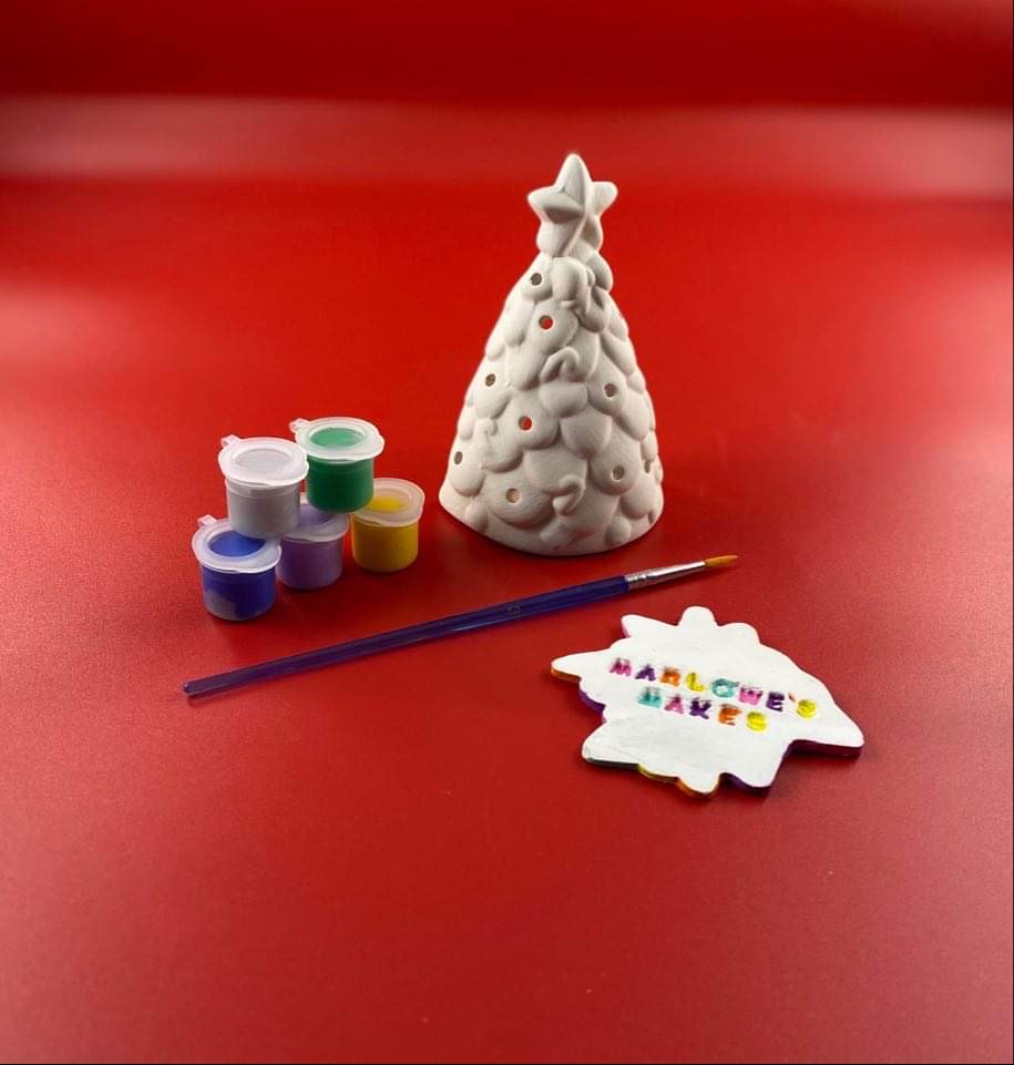 Christmas Tree Pottery Kit Paint Your Own Ceramic Marlowe's Makes